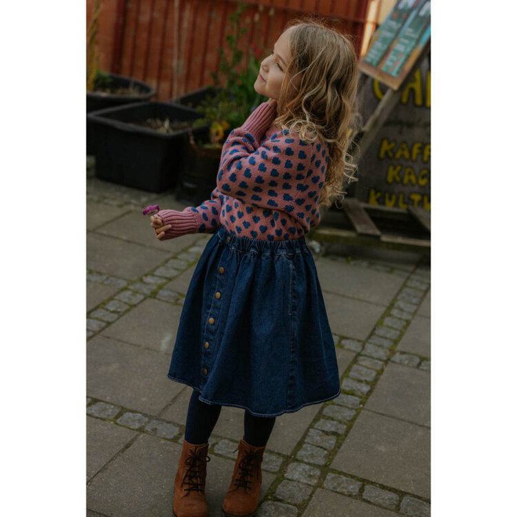 Fliink Don Denim Skirt - Dark Denim Blue