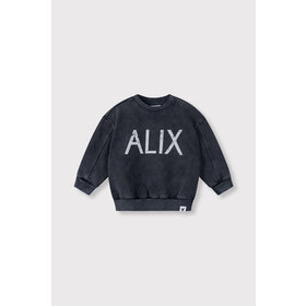 Alix the label Kids knitted ALIX on tour sweater - Charcaol Grey
