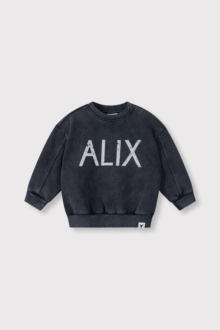 Alix the label Kids knitted ALIX on tour sweater - Charcaol Grey