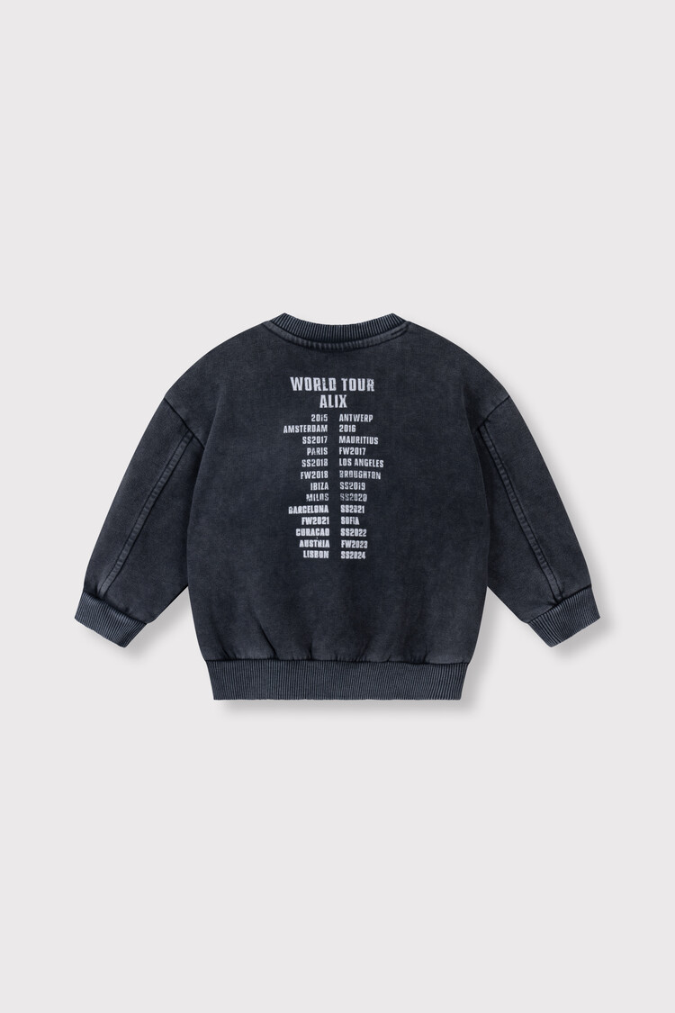 Alix the label Kids knitted ALIX on tour sweater - Charcaol Grey