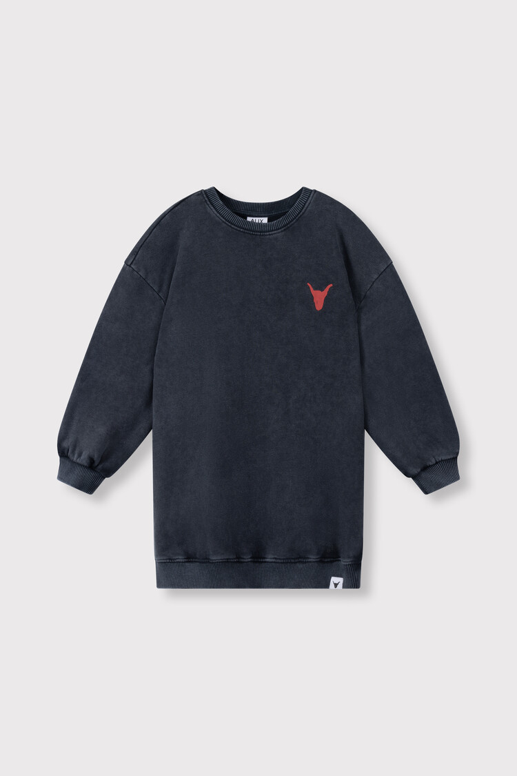 Alix the label Kids knitted sweater dress - Charcoal grey