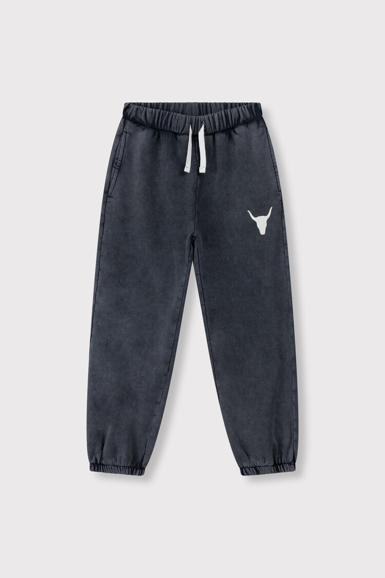 Alix the label Kids knitted Bull Logo Pant - Charcaol Grey