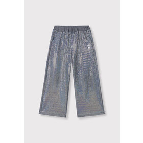 Alix the label Kids Knitted Wide Leg Sparkle Pants - Silver