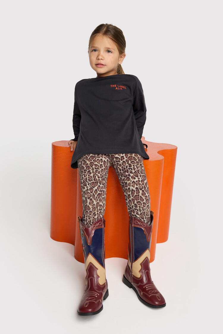 Alix the label Kids knitted jaguar Legging - Animal