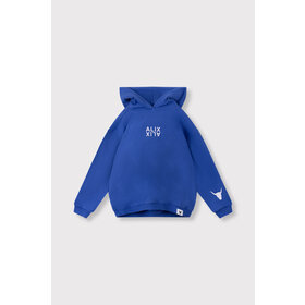 Alix the label Kids knitted logo hoody - Intense Blue