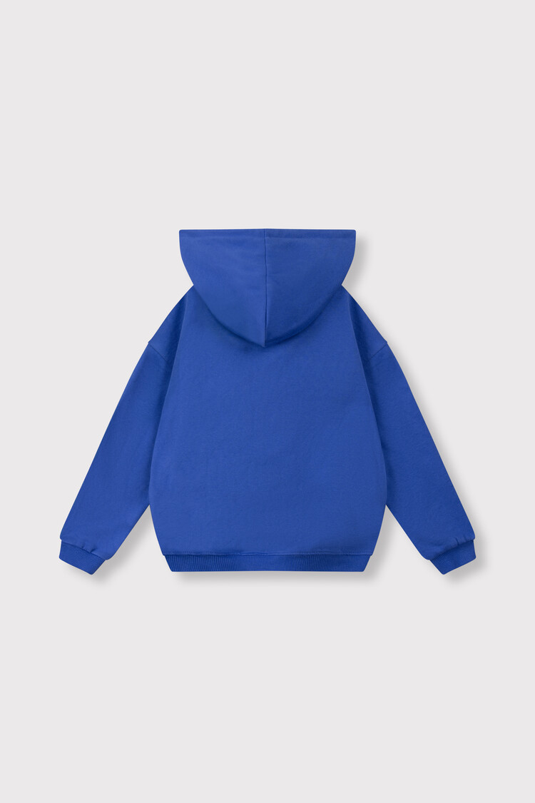 Alix the label Kids knitted logo hoody - Intense Blue