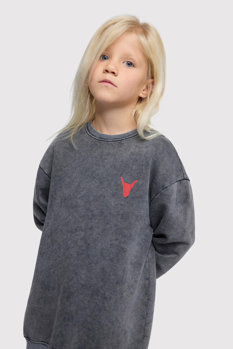 Alix the label Kids knitted sweater dress - Charcoal grey