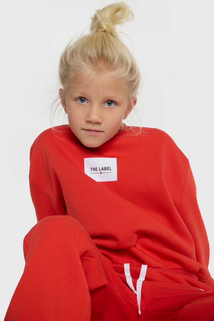 Alix the label Kids knitted label sweater - Bright Red
