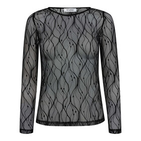 Co'Couture Mercy Mesh O-Blouse - Black
