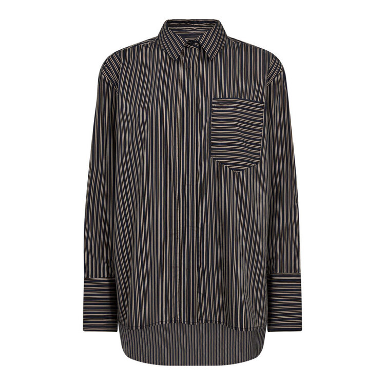 Co'Couture Fina Stripe Shirt - Black