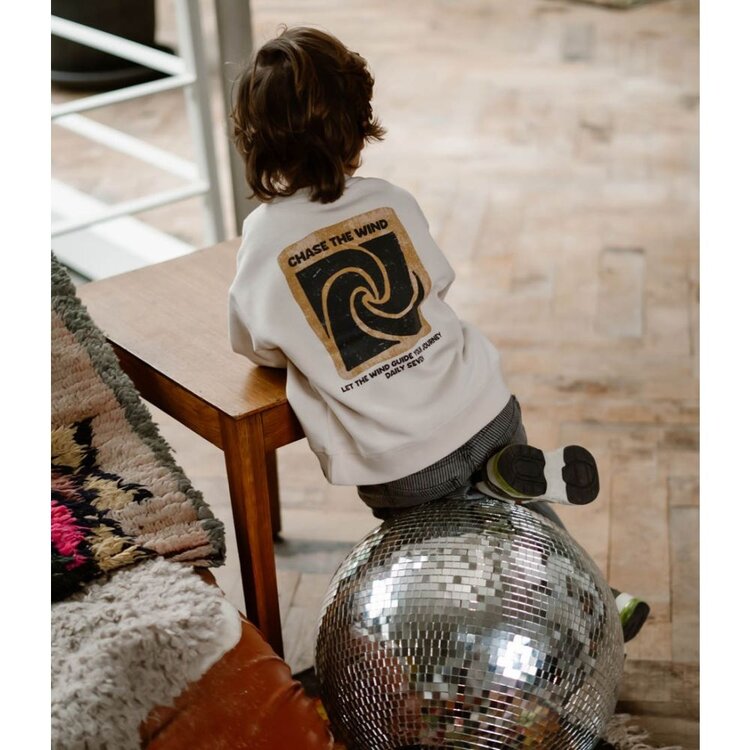 Daily7 Oversized Sweater Backprint - Sandshell