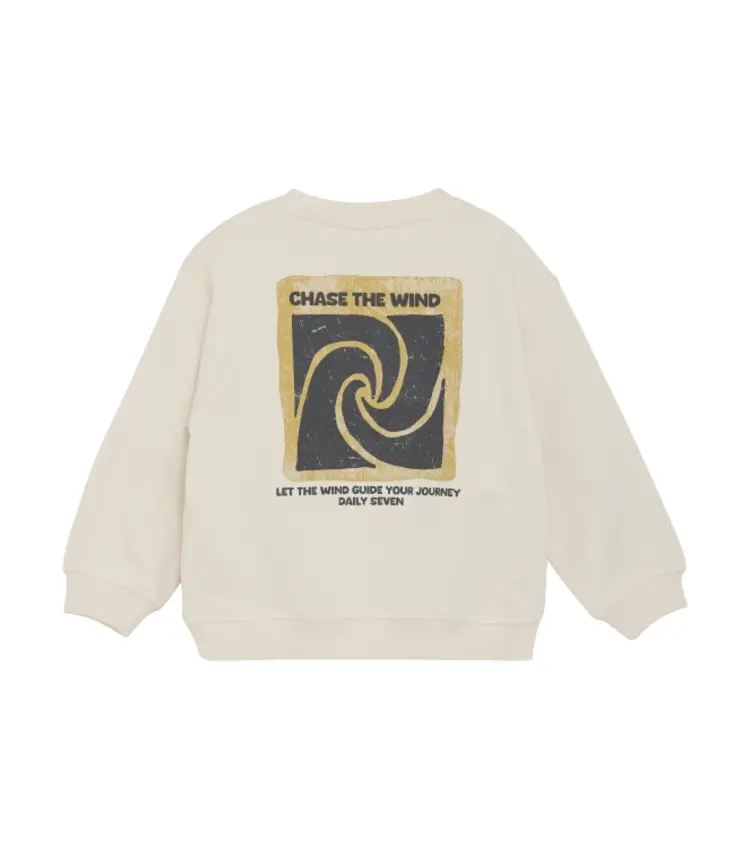 Daily7 Oversized Sweater Backprint - Sandshell