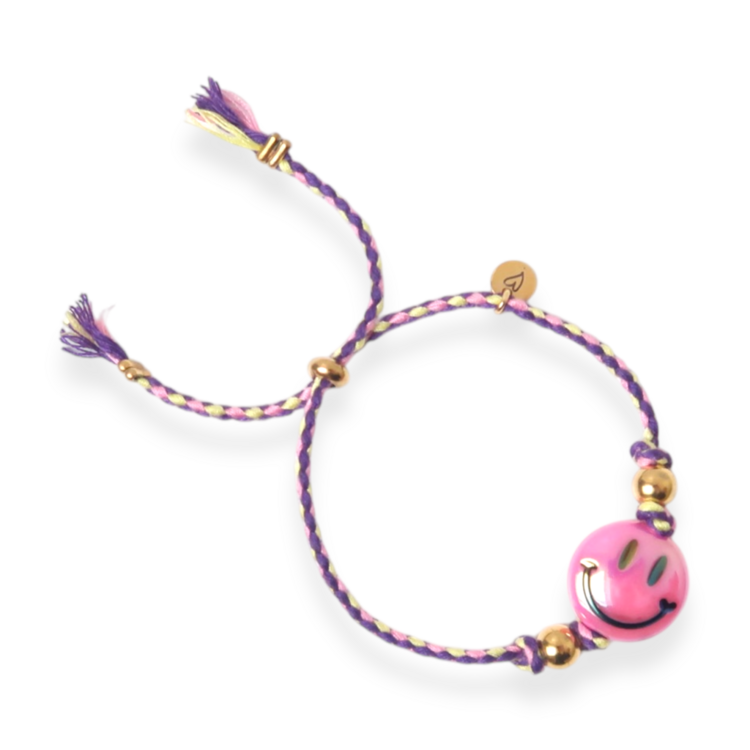 LOVEissue Happy smiley bracelet - fuchsia/purple