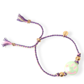 LOVEissue Happy smiley bracelet - light green/purple