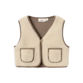 Lil'Atelier Baby Jono Sherpa Vest - Turtledove