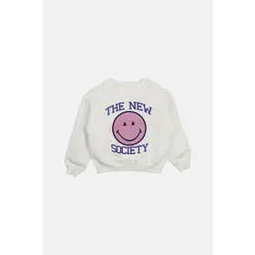 The New Society Smiley Sweatshirt - Moonlight White