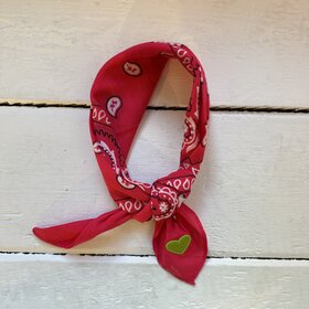 Bandana - roze/groen hartje