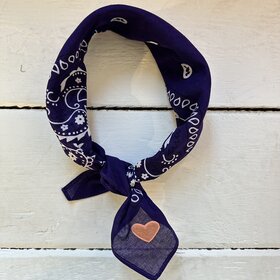 Bandana - paars/licht roze hartje