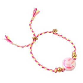 LOVEissue Happy smiley bracelet - bright pink