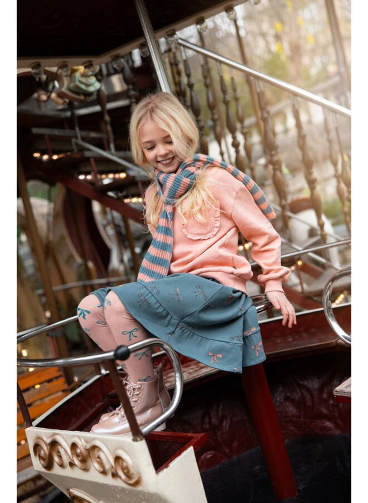 Sproet & Sprout Skirt Ruffle Bow Print - Shady Green