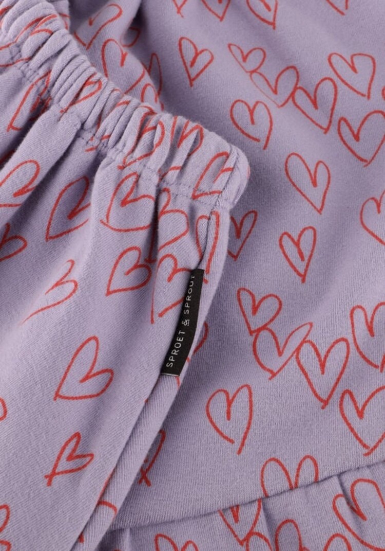 Sproet & Sprout Skirt Ruffle Hearts Print - Lavender