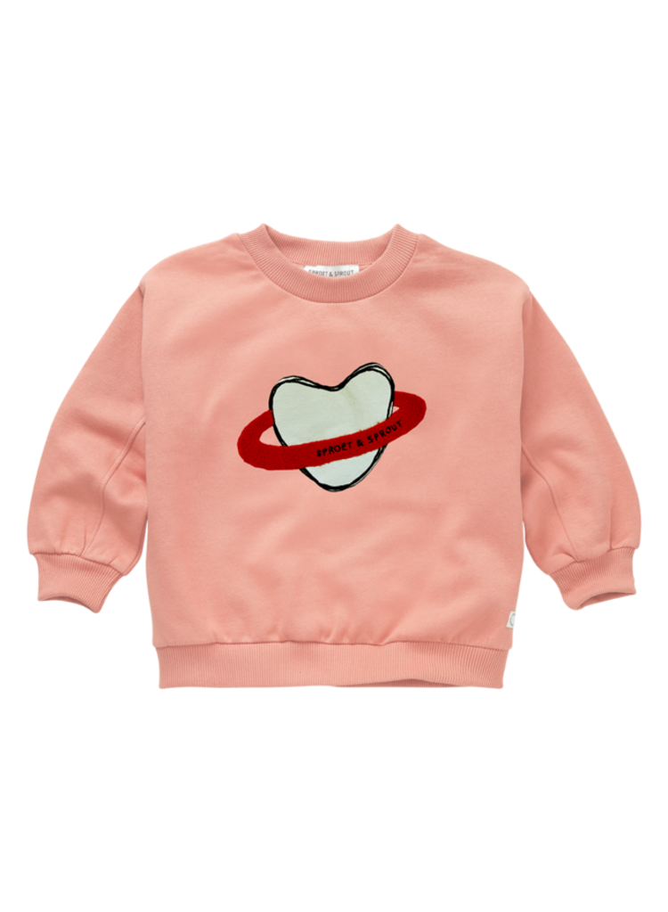 Sproet & Sprout Sweatshirt Heart Saturn - Peach Parfait