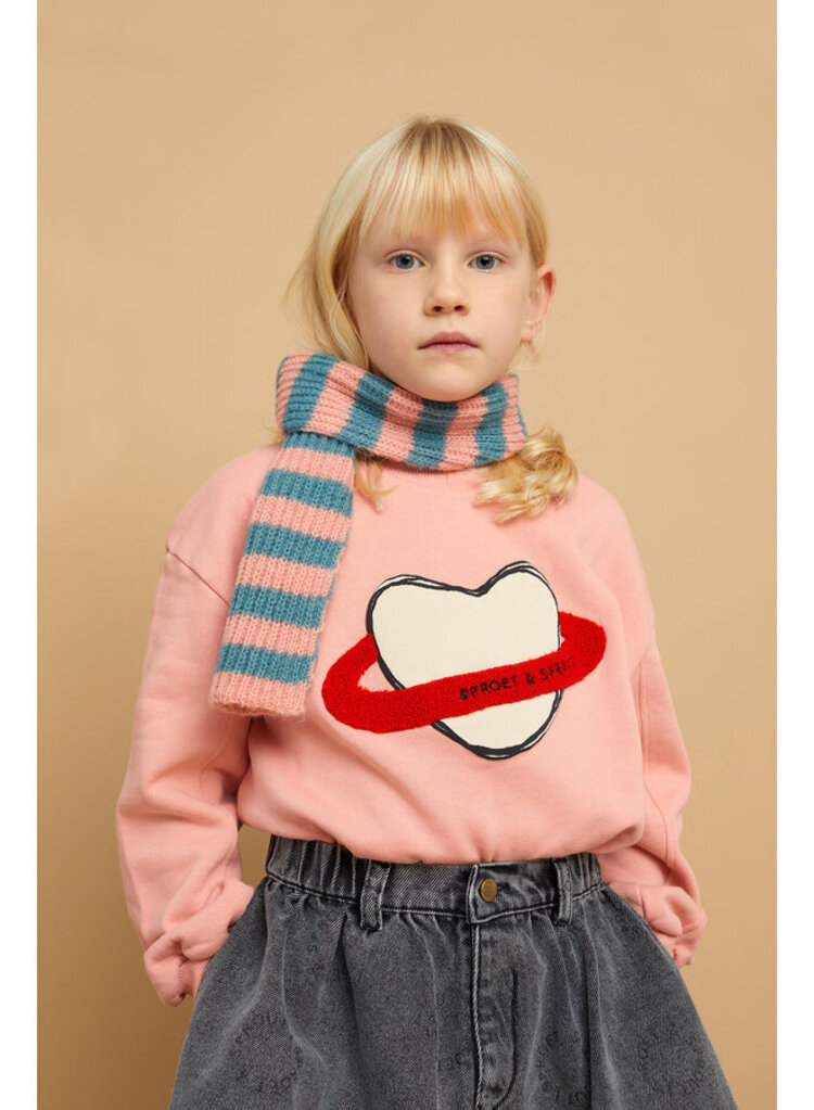 Sproet & Sprout Sweatshirt Heart Saturn - Peach Parfait