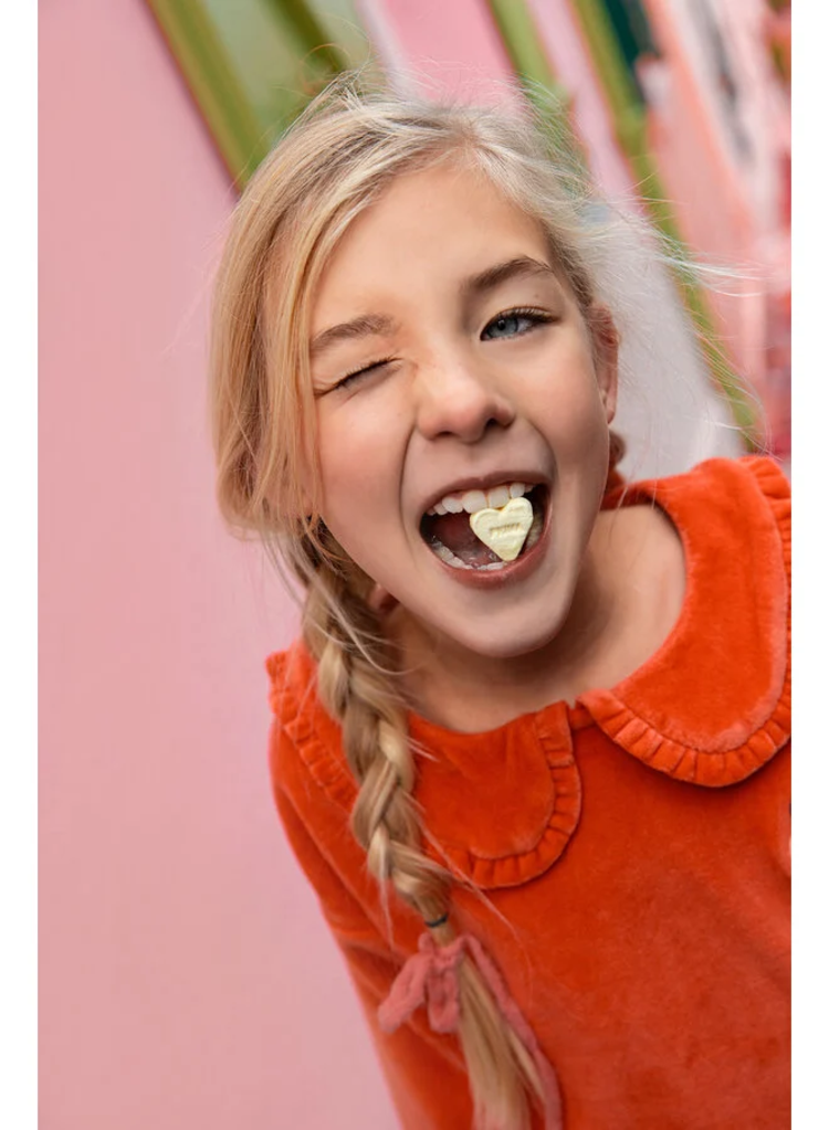 Sproet & Sprout Sweatshirt Velvet Ruffle Collar - Grenadine