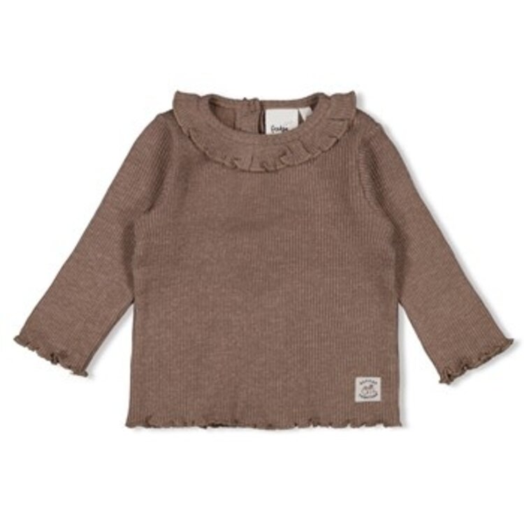 Feetje Longsleeve rib Better Together - Bruin Melange