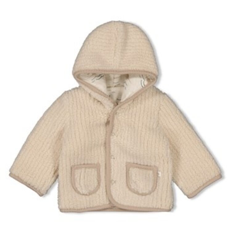 Feetje Boucle omkeerbare jas met capuchon - Narwal