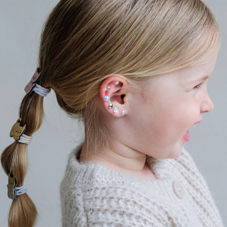 MIMI&LULA Pink Gem & Pearl Stick on Earrings