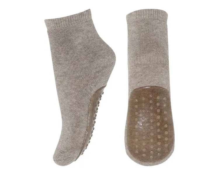 MP Denmark Cotton Socks Anti Slip - Light Brown Melange