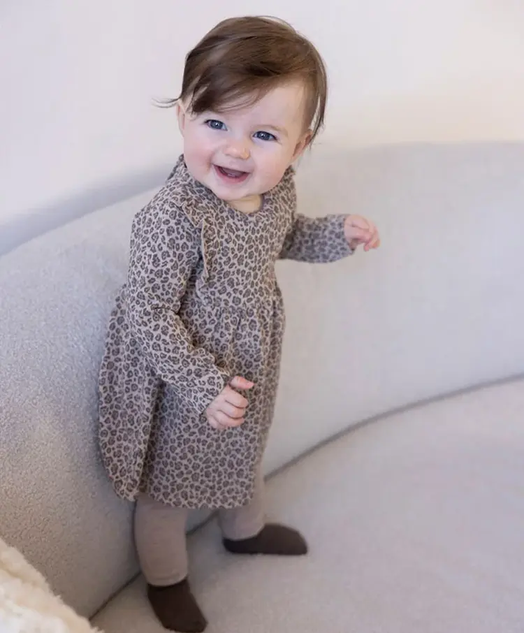 Feetje Jurk Better Together - Taupe Melange