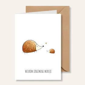 Juulz Kaart - Welkom ieniemini mensje - egeltjes