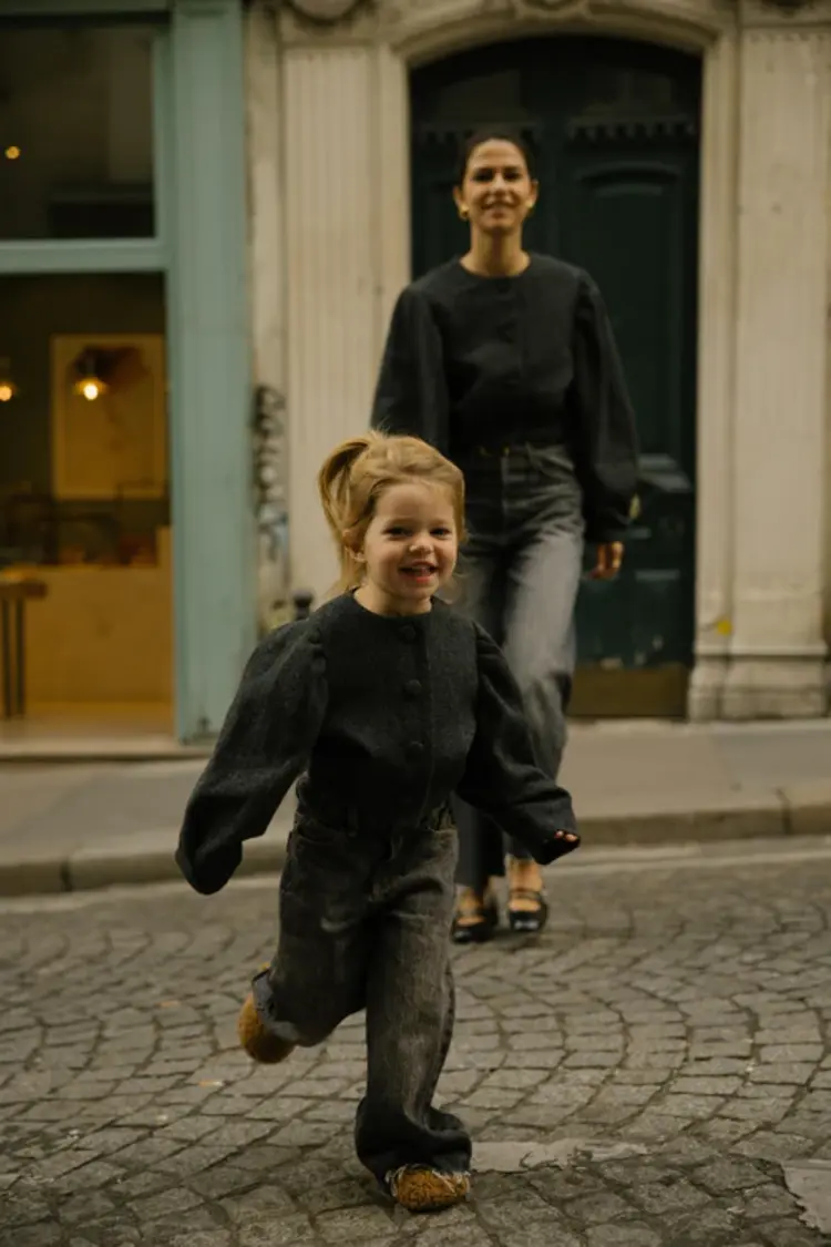 Charlie Petite Mini Odie Blazer - Black/Grey