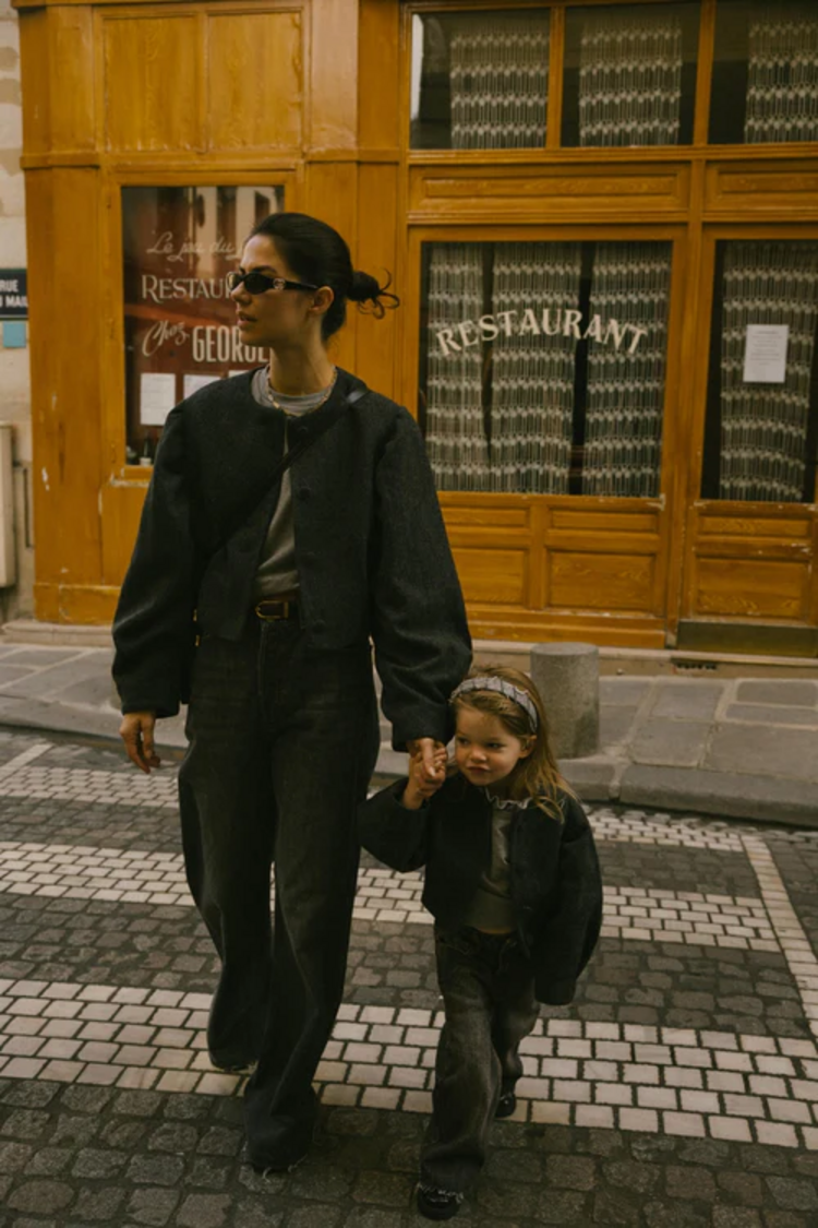 Charlie Petite Mommy Odie Blazer - Black/Grey