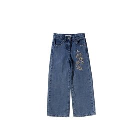 YourWishes Enthic Flower wide leg jeans - 752 medium blue