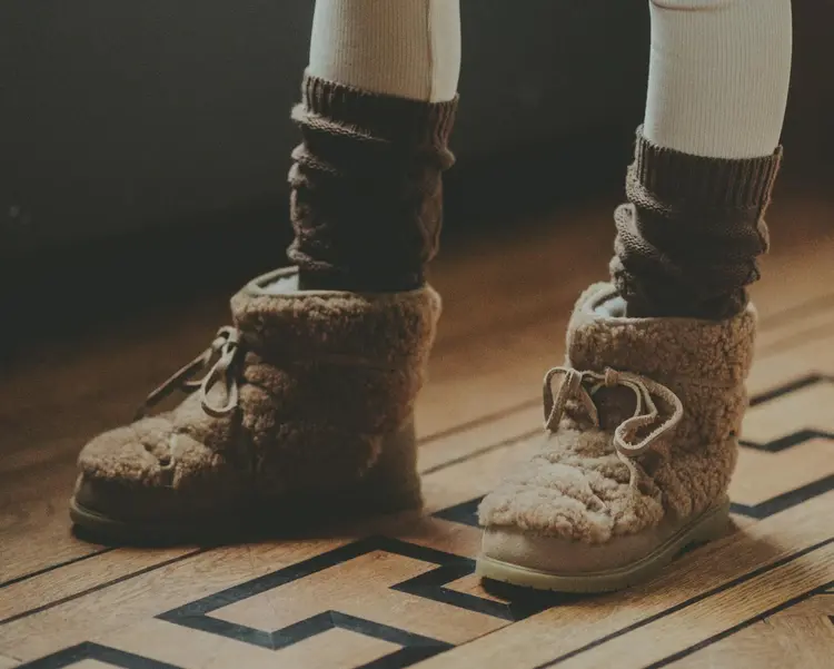 Donsje Amsterdam Cassia Boots - Beige Curly Sheep Wool