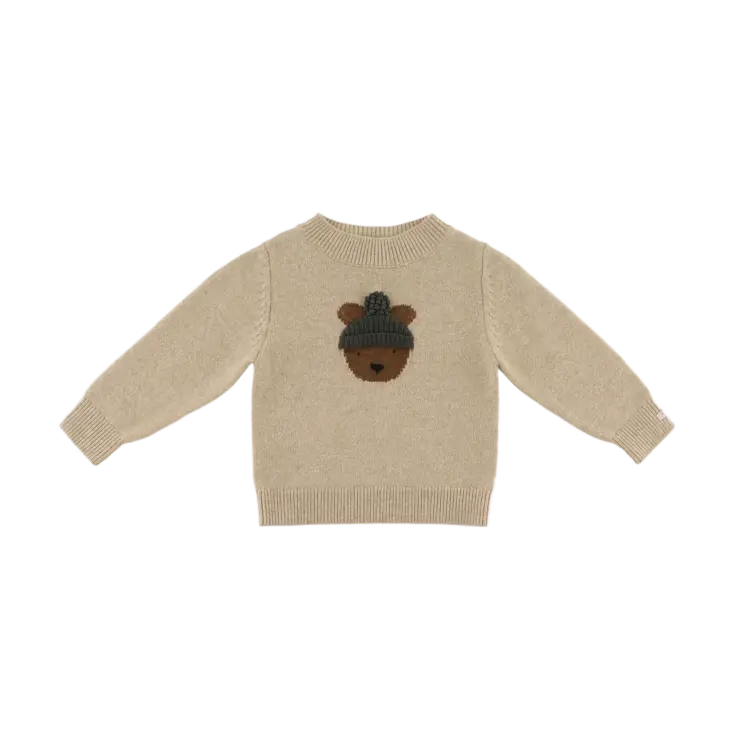 Donsje Amsterdam Denn Merino Wool Sweater Bear - Biscotti Melange
