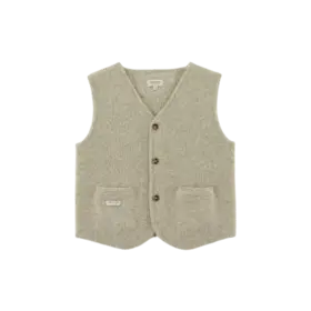 Donsje Amsterdam Maurits Merino Wool Gilet - Light Grey Melange