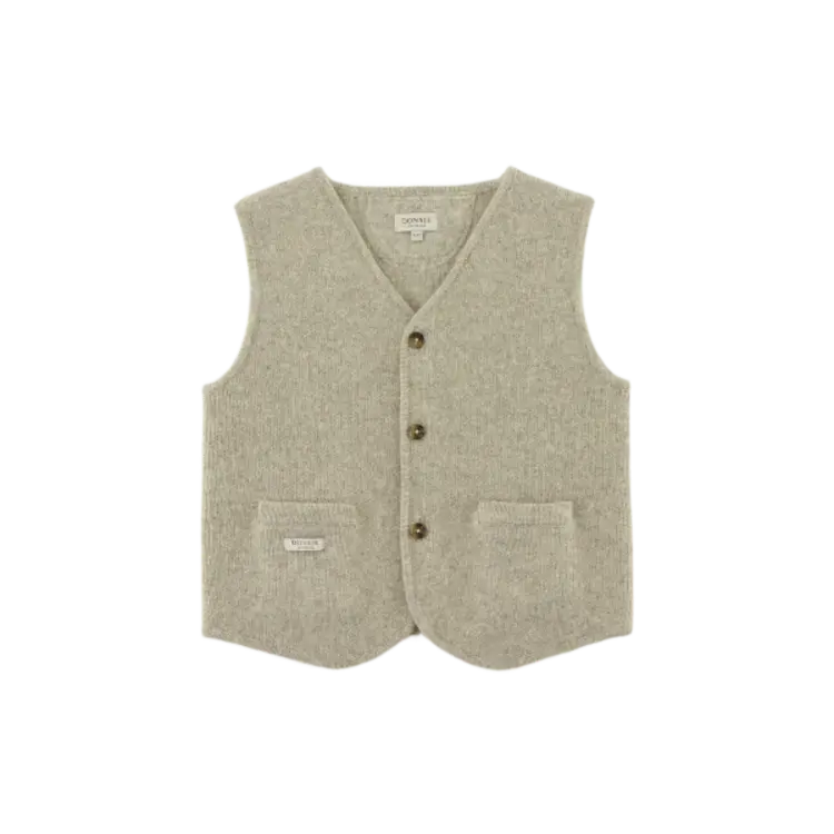 Donsje Amsterdam Maurits Merino Wool Gilet - Light Grey Melange