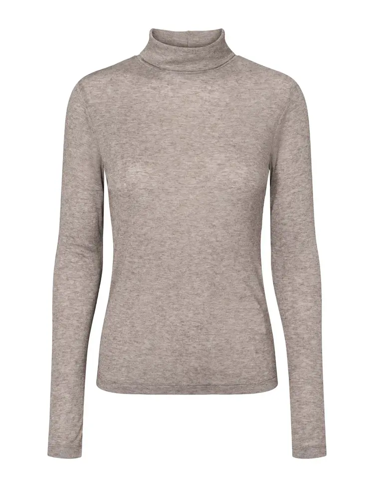 esmé studios Ellia Roll Neck Top - Brownie Melange