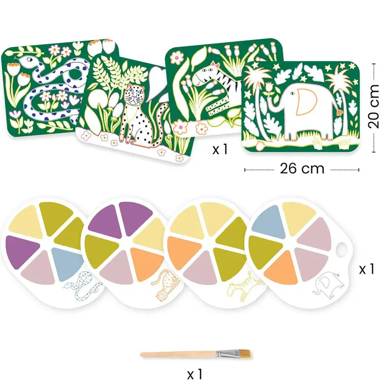 Djeco Schilderen met palet - Wilde dieren