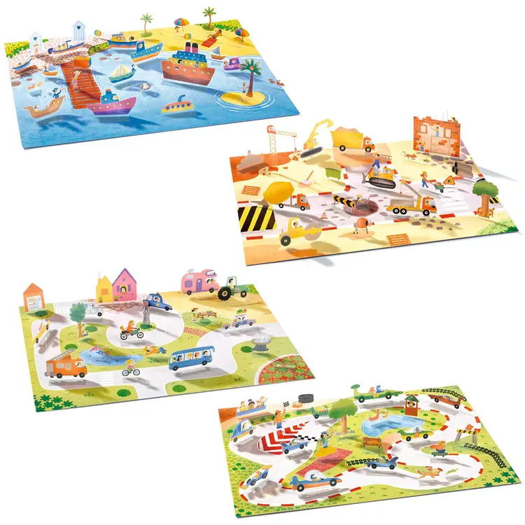 Djeco Knutselset herbruikbare 3D stickers - Voertuigen