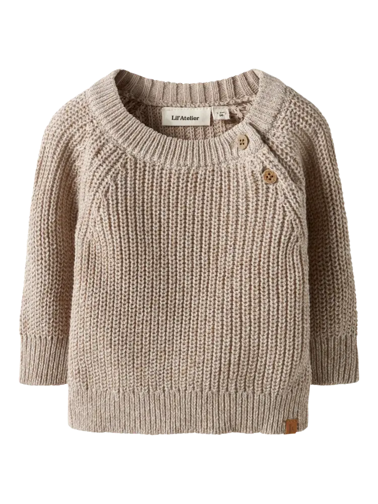 Lil'Atelier Baby Rokko LS Knit - Oxford Tan