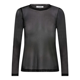 Co'Couture Mesh O-Blouse - Black