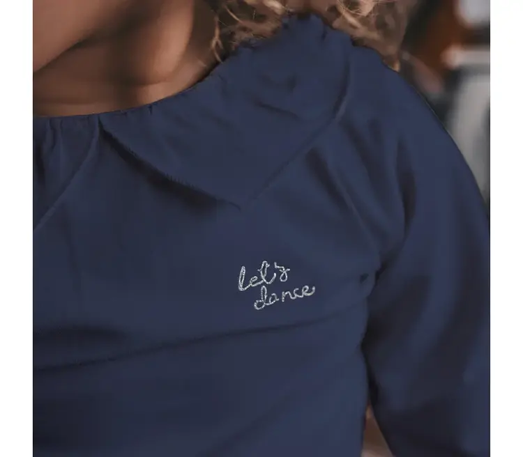 YourWishes Let's Dance Collar Longsleeve - Insignia Blue