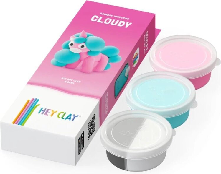 Hey-Clay Boetseerklei Rainbow Unicorn Cloudy 3 cans