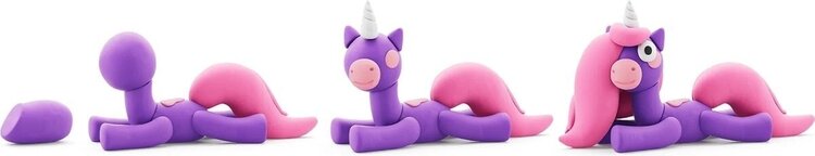 Hey-Clay Boetseerklei Rainbow Unicorn Brighty 3 cans