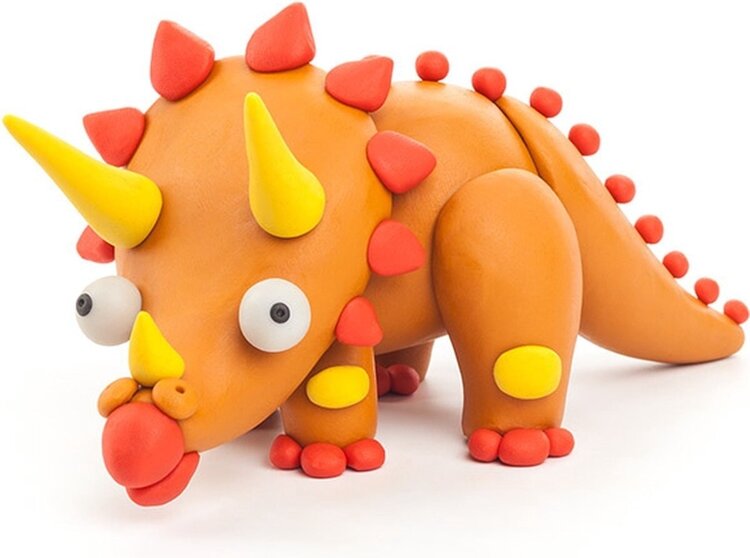 Hey-Clay Boetseerklei Triceratops 3 cans